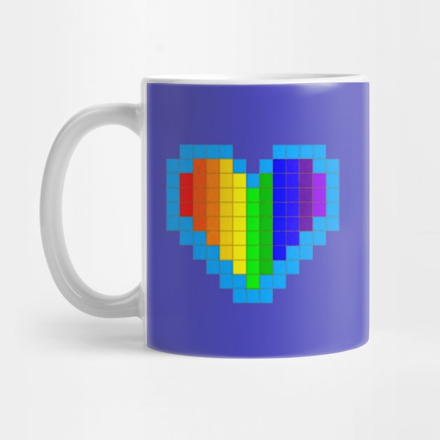 Rainbow Heart Pixel Painting (Electric Indigo) by CozyPixelFluff